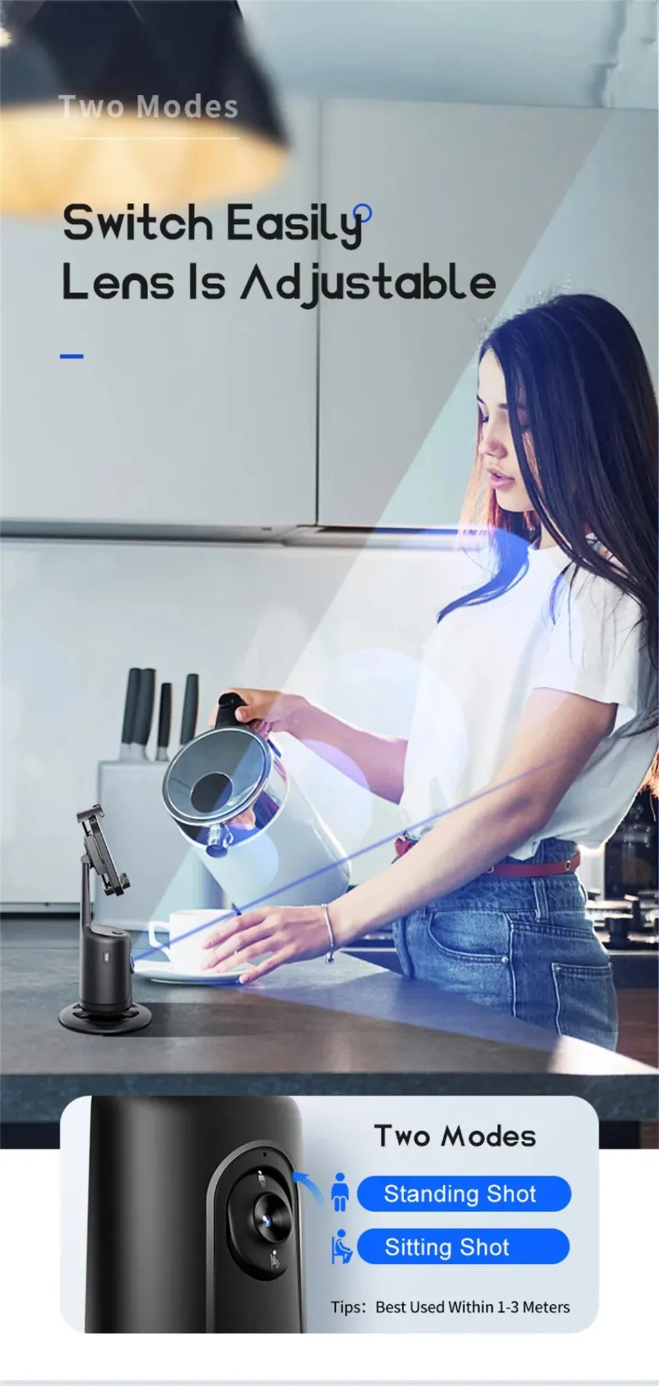 SnapStand Pro – Smart 360° AI Face Tracking Gimbal