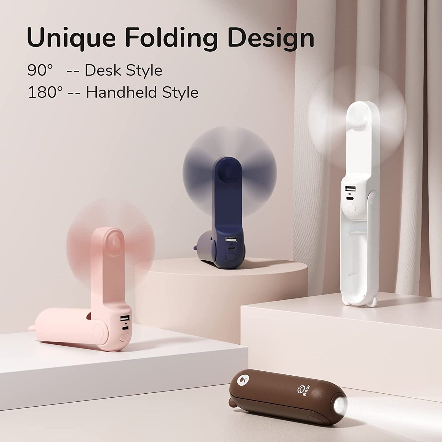 JisuLife F8 3-in-1 Foldable Pocket Mini Fan