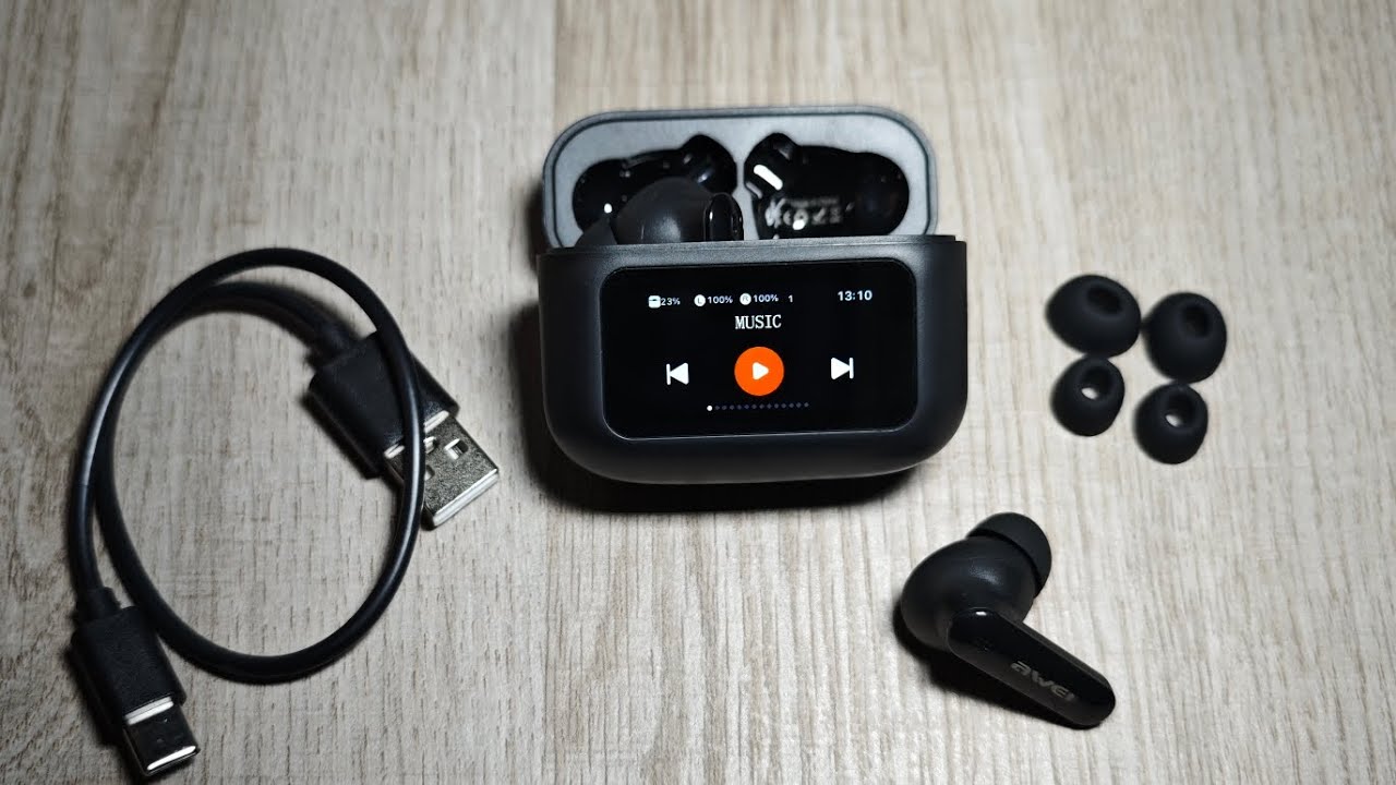 Awei T56 ANC Smart Display Wireless Earbuds